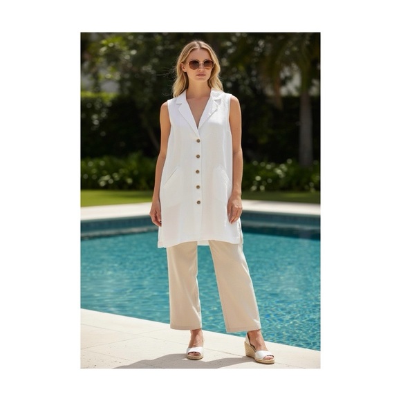 Free People Dresses & Skirts - Free People Sleeveless White Button-Up